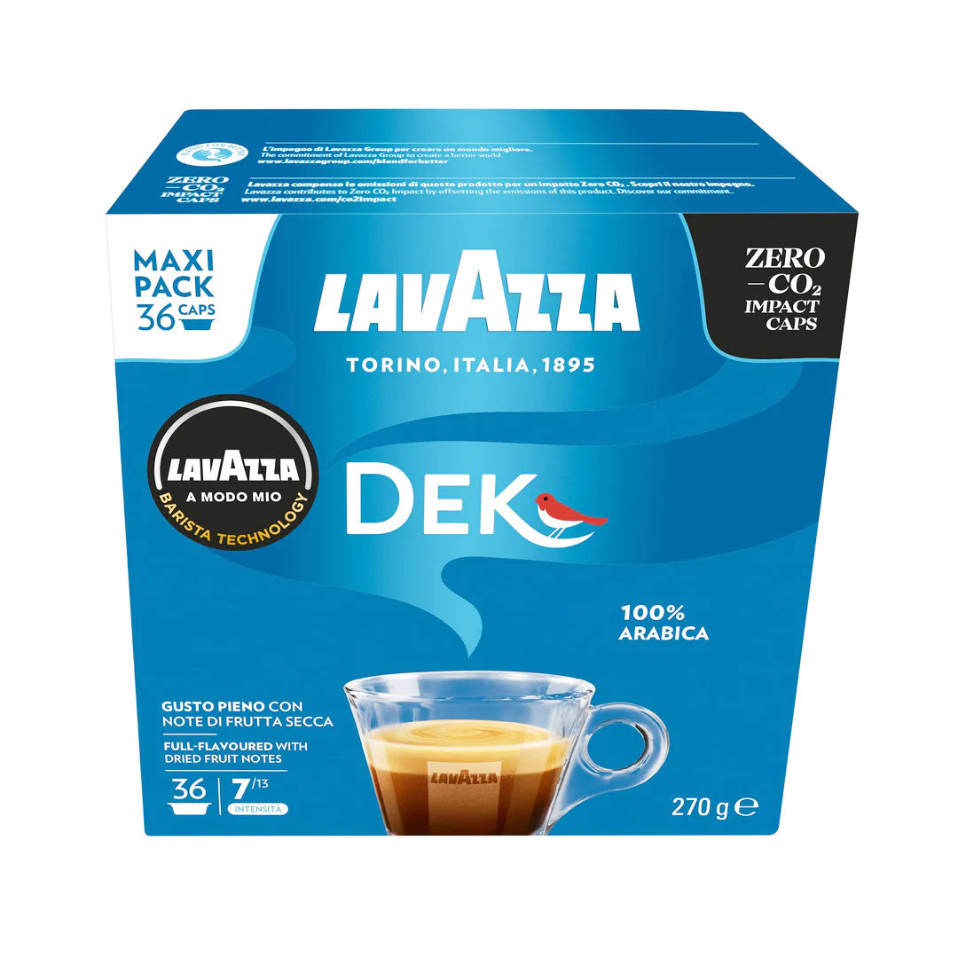 36 קפסולות נטול קפאין Lavazza Amodo-Mio DEK מקוריות