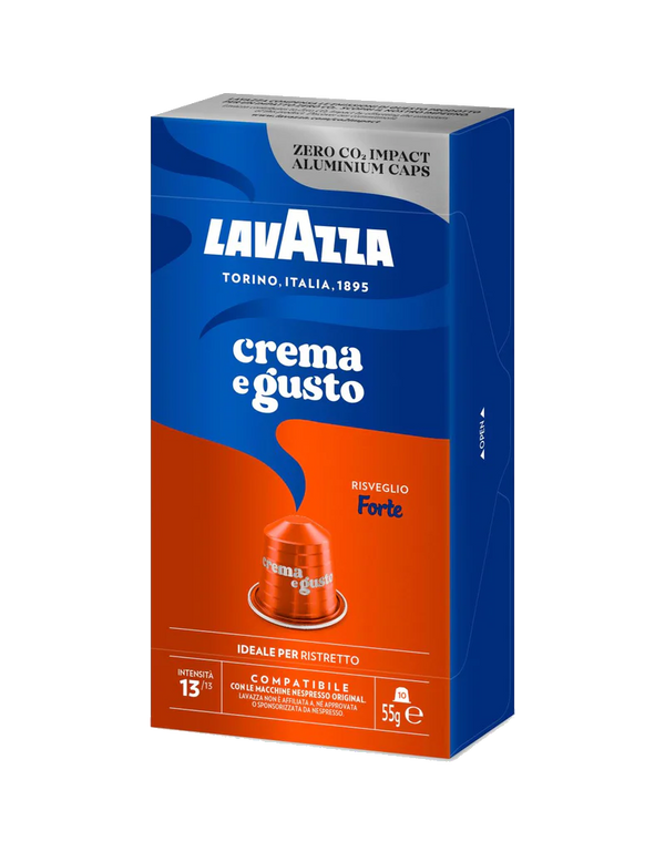 10 קפסולות Lavazza Crema e Gusto Forte תואמות נספרסו