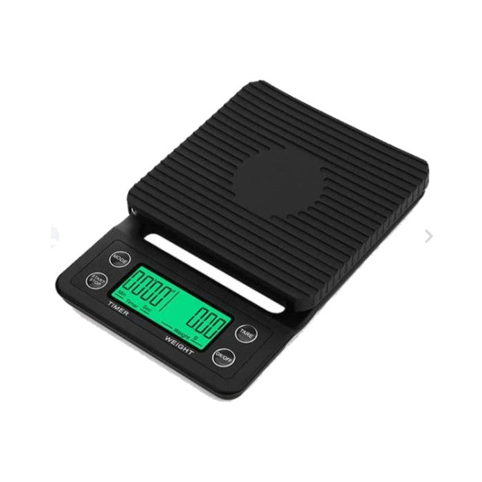 משקל דיגיטלי המתאים לשקילת קפה עם טיימר ברזולוציה של 0.1 גרם