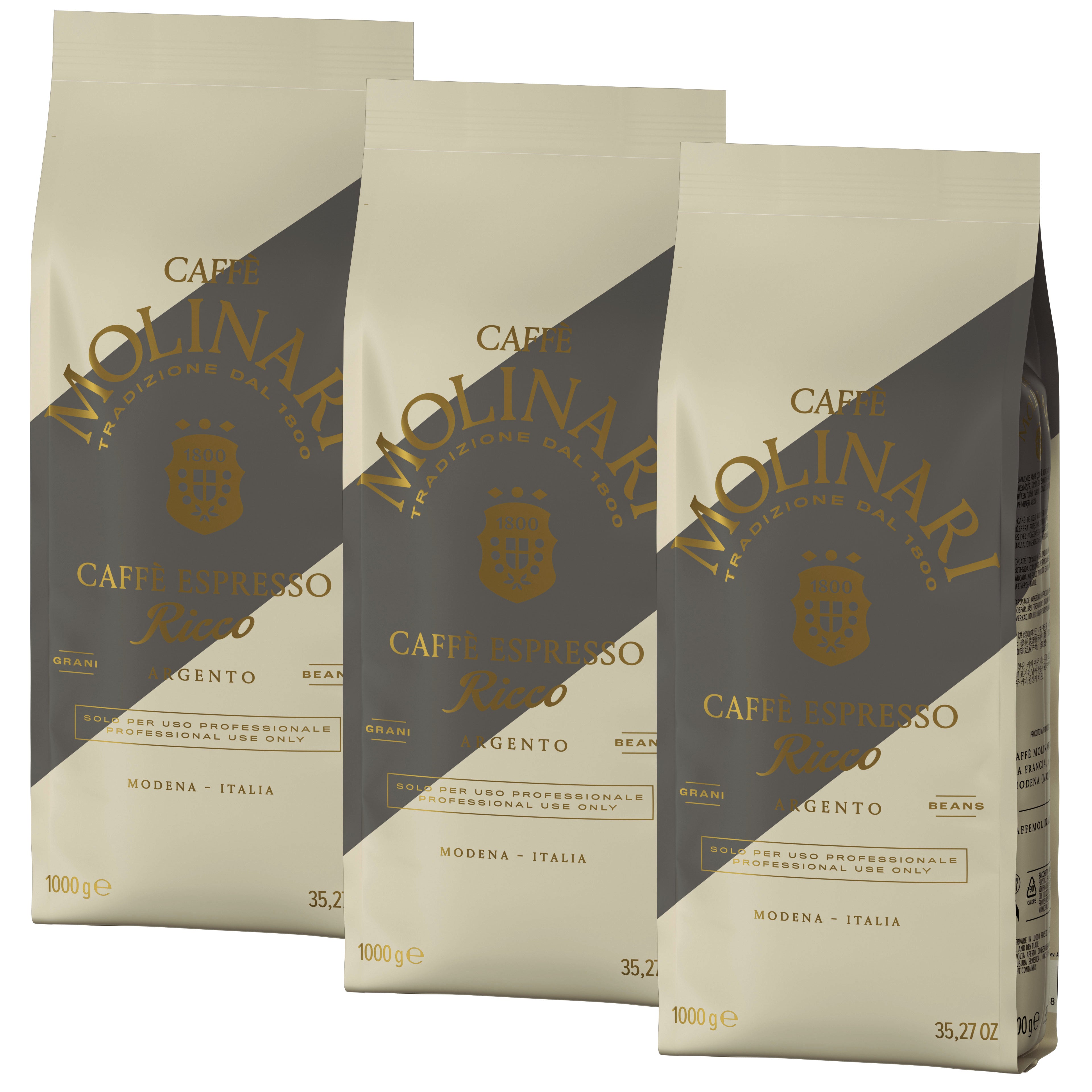 3 ק"ג פולי קפה מולינרי ריקו - Molinari Rico