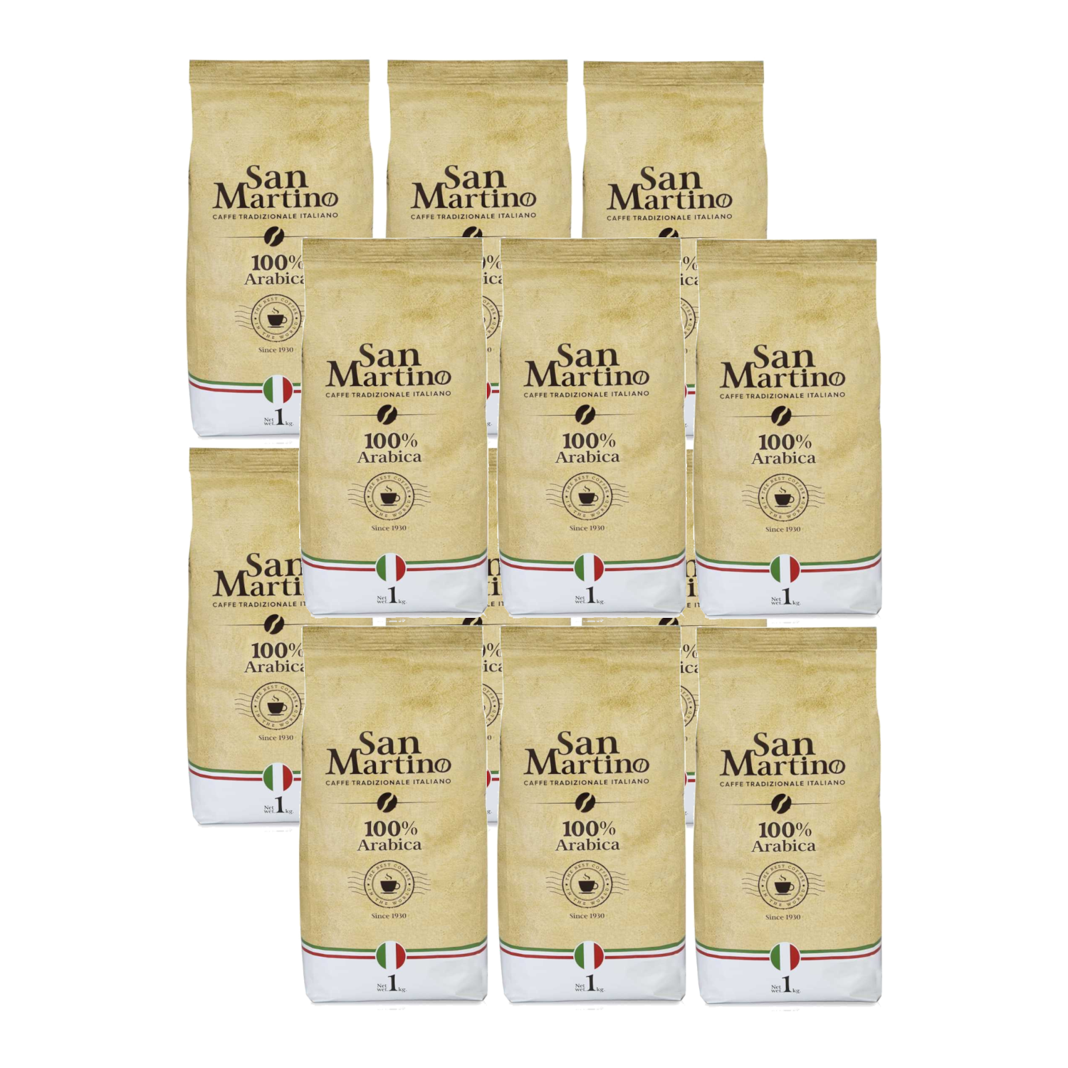 12 ק"ג פולי קפה ערביקה סאן מרטינו 100% ערביקה San Martino