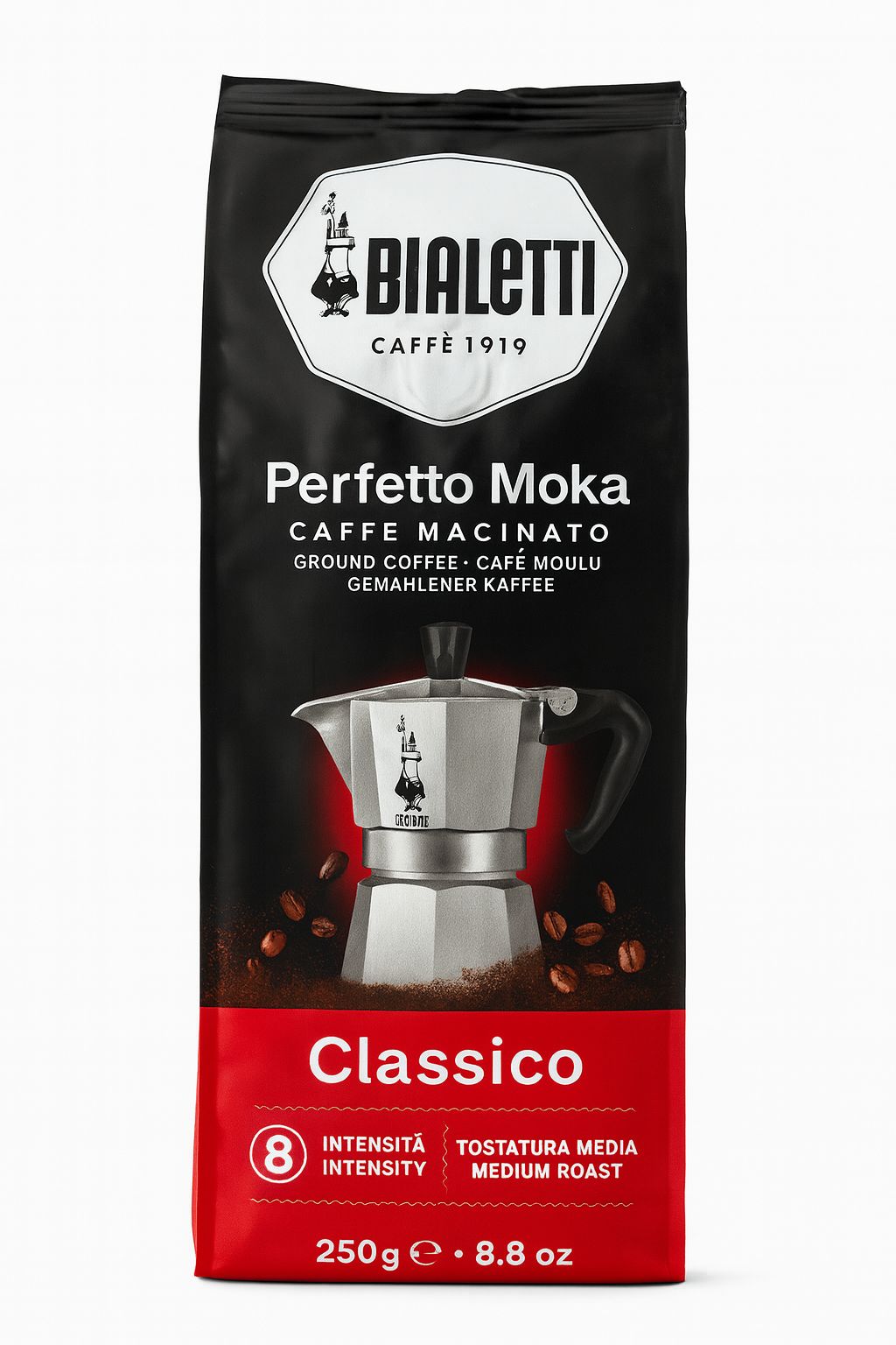 250 גרם קפה ביאלטי טחון למקינטה - Bialetti Perfetto Moka classico