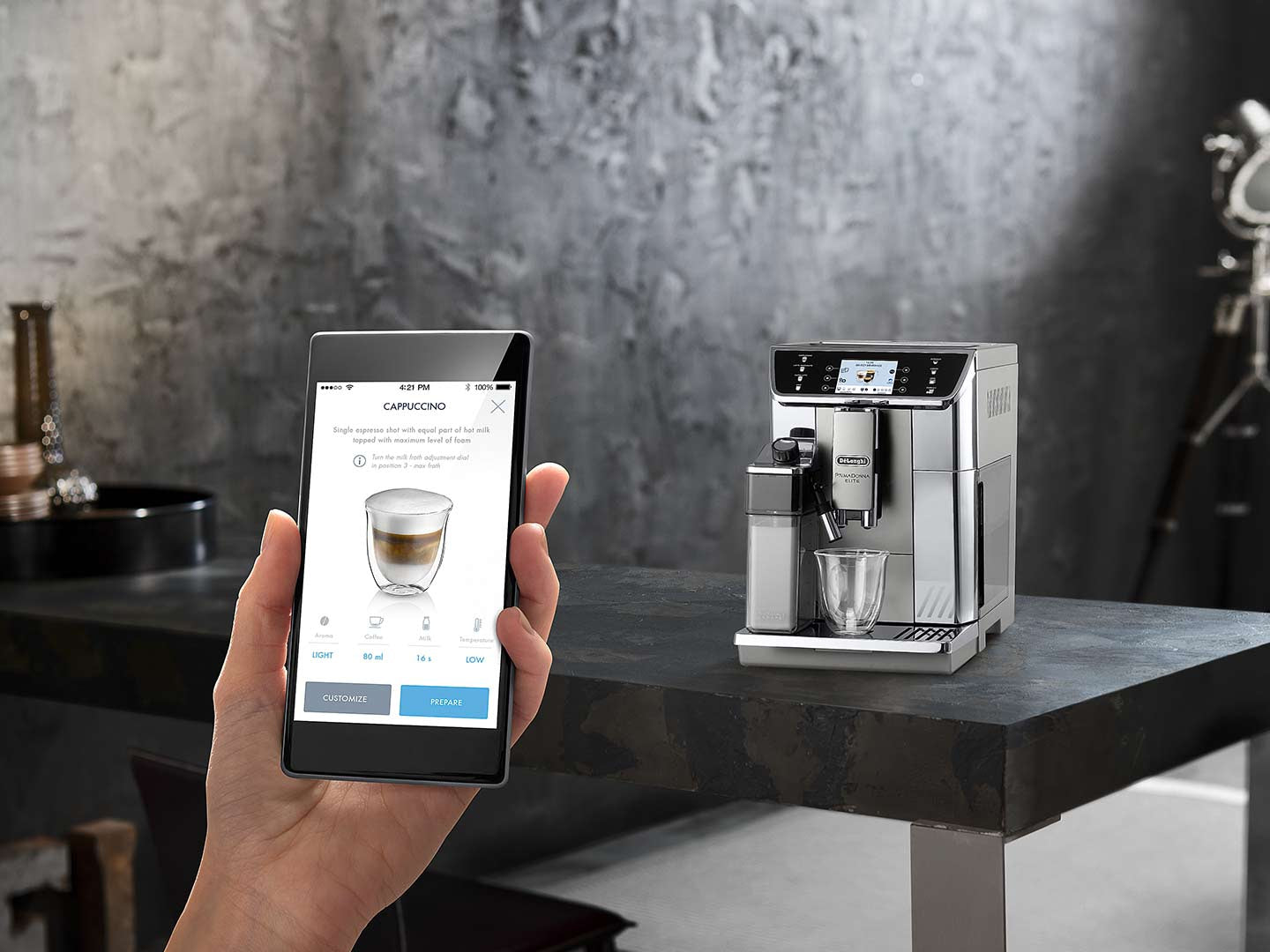 מכונת אספרסו Delonghi PrimaDonna Elite ECAM 650.55.MS