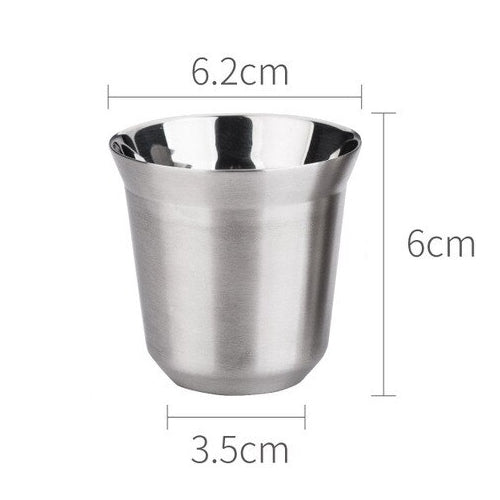 Кружка для эспрессо 80 мл из нержавеющей стали с двойными стенками