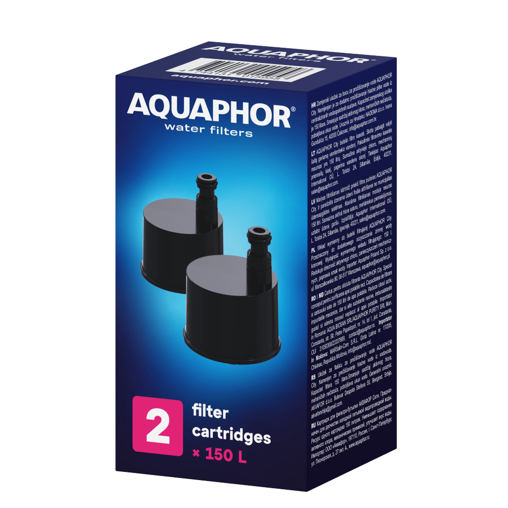 סט של 2 פילטרים לבקבוק Aquaphor City לסינון המים