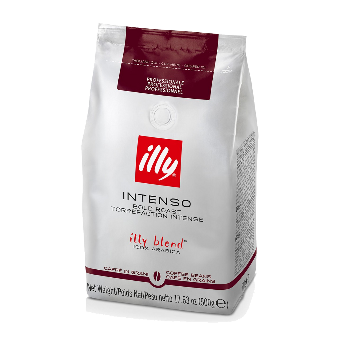 תערובת פולי קפה מהדורה מיוחדת למשרדים 100 % ערביקה בקלייה כהה Illy Intenso 500 גרם