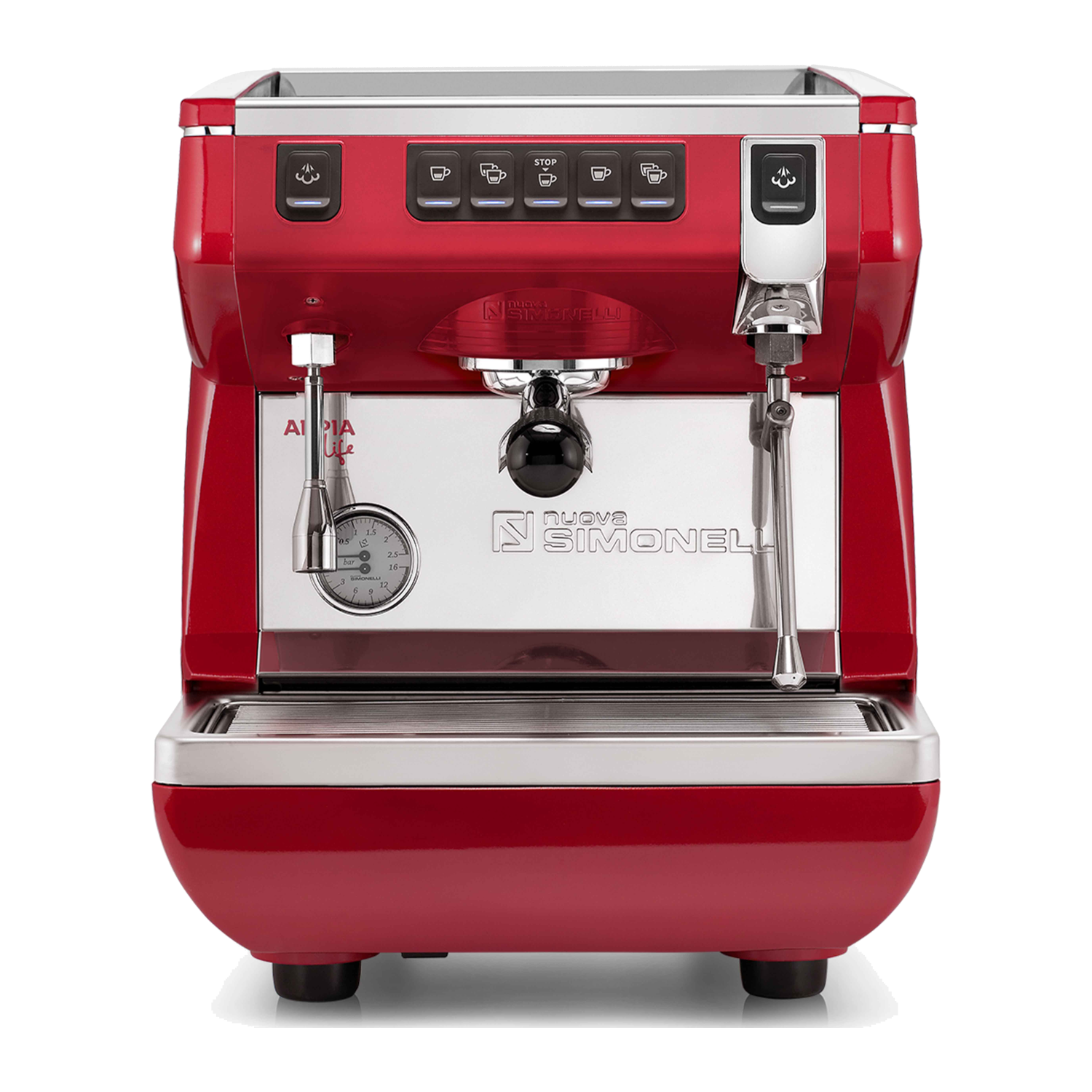 מכונת אספרסו מסחרית ראש אחד אדומה - Nuova Simonelli Appia Life 1G