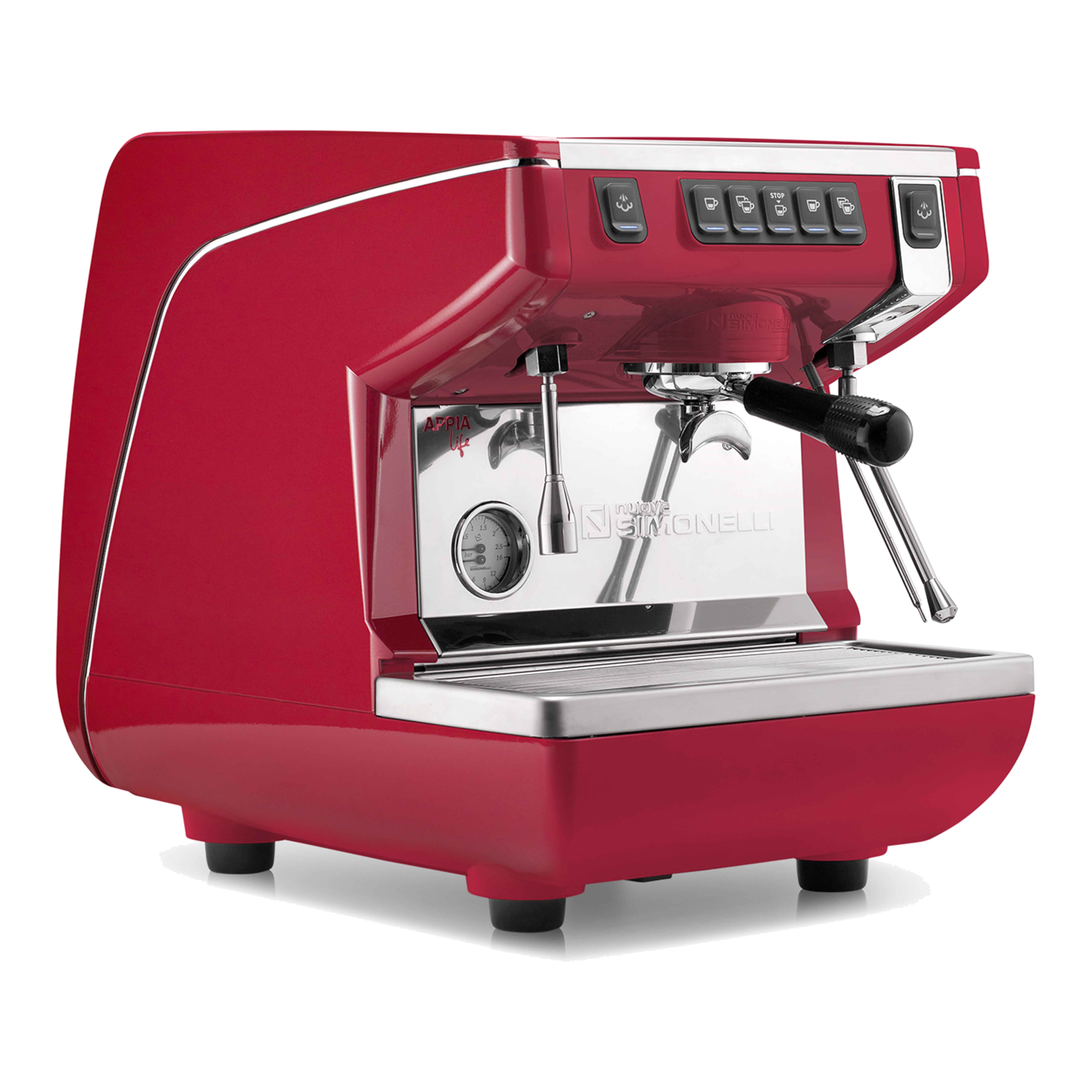 מכונת אספרסו מסחרית ראש אחד אדומה - Nuova Simonelli Appia Life 1G
