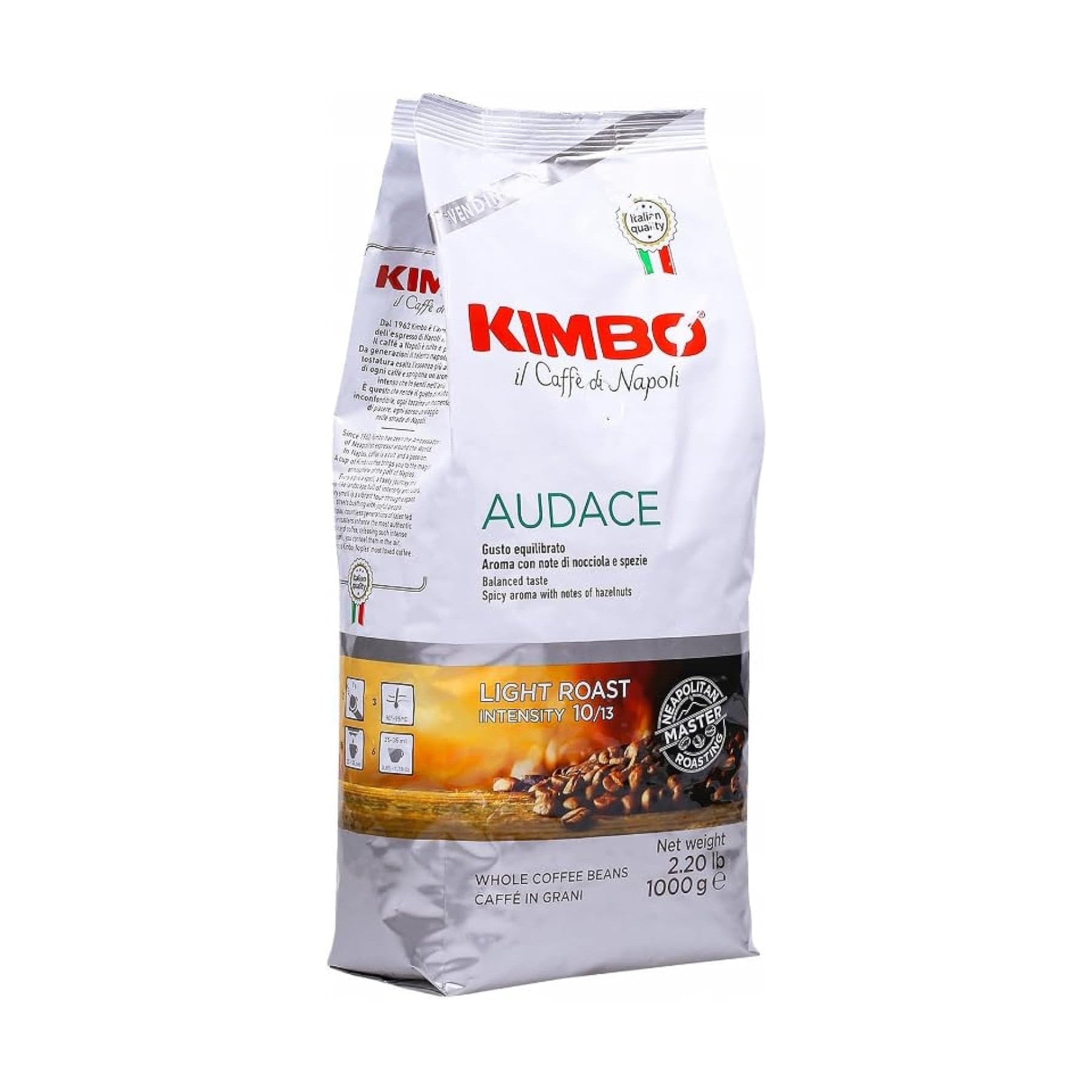 1 ק&quot;ג פולי קפה קימבו אודיינס Kimbo Espresso AUDACE