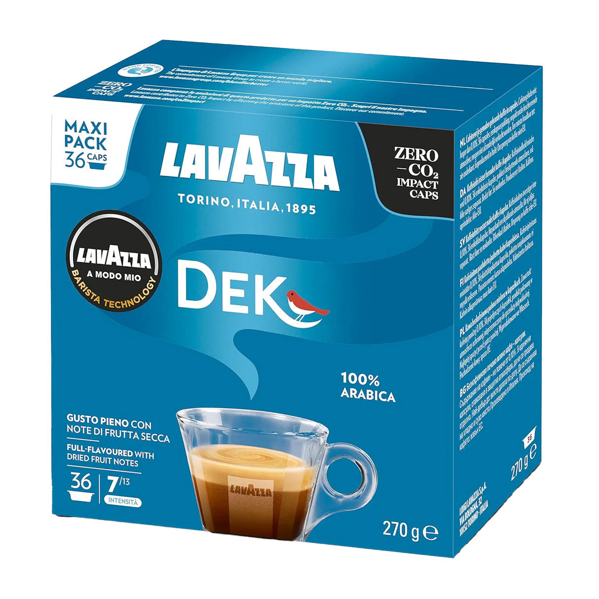 36 קפסולות נטול קפאין Lavazza Amodo-Mio DEK  מקוריות