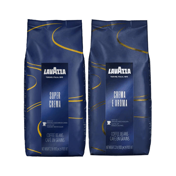 2 ק"ג פולי קפה Lavazza מובילים - סופר קרמה וקרמה אי ארומה