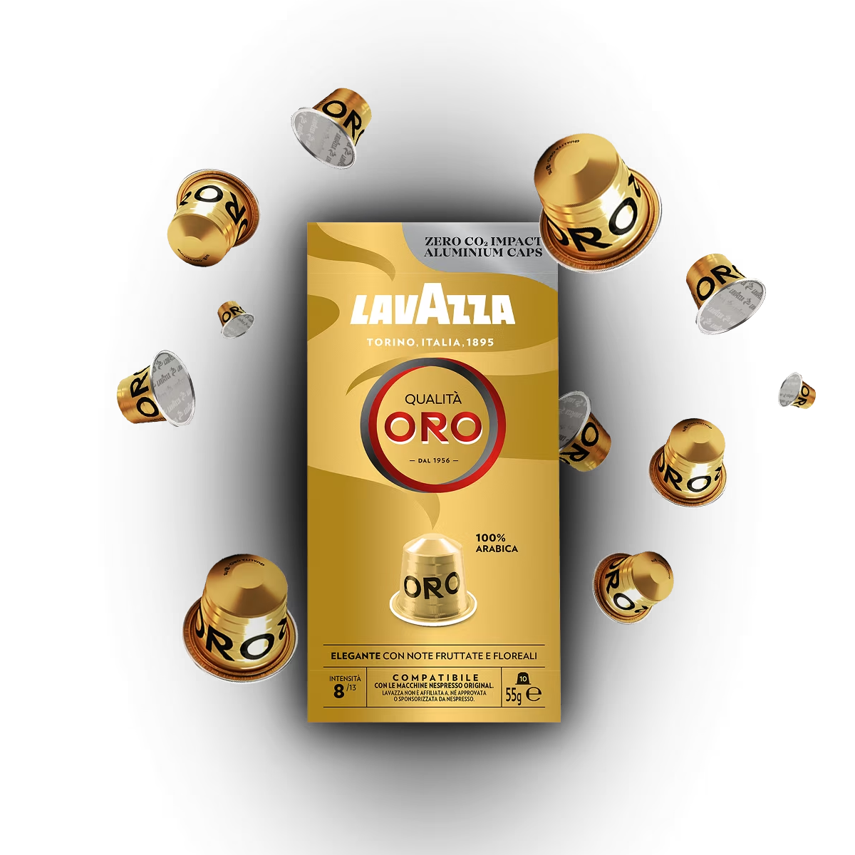 10 קפסולות Lavazza ORO תואמות נספרסו
