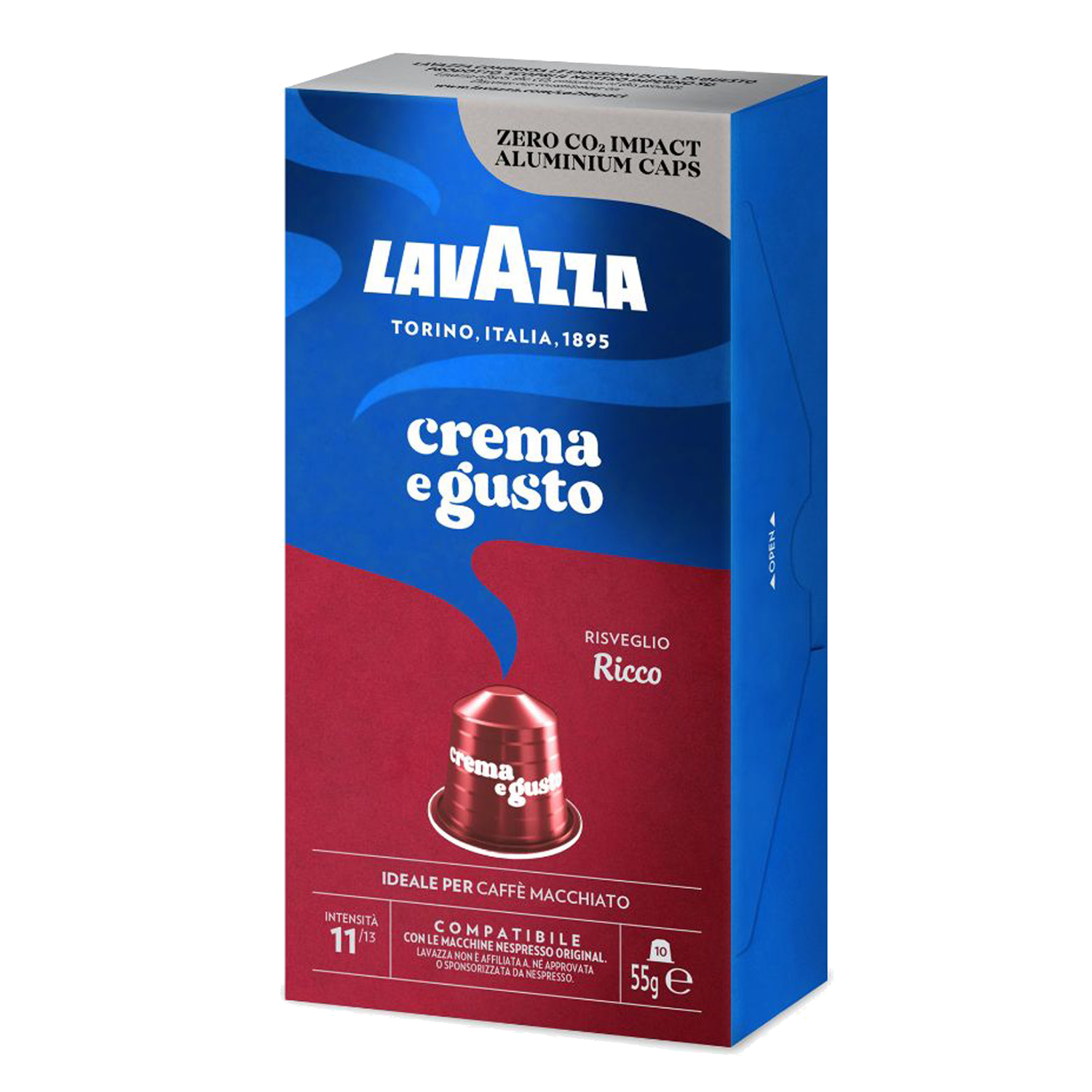 10 קפסולות Lavazza Crema e Gusto Ricco תואמות נספרסו