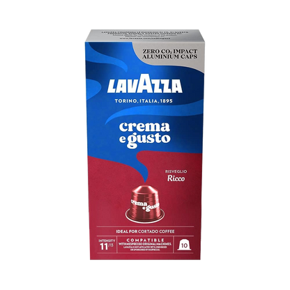 10 קפסולות Lavazza Crema e Gusto Ricco תואמות נספרסו