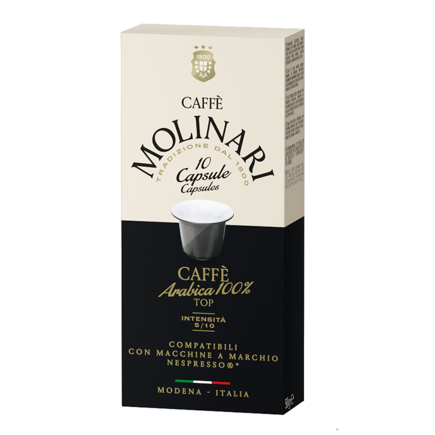 10 капсул Molinari CAFFE DOLCE, совместимых с Nespresso