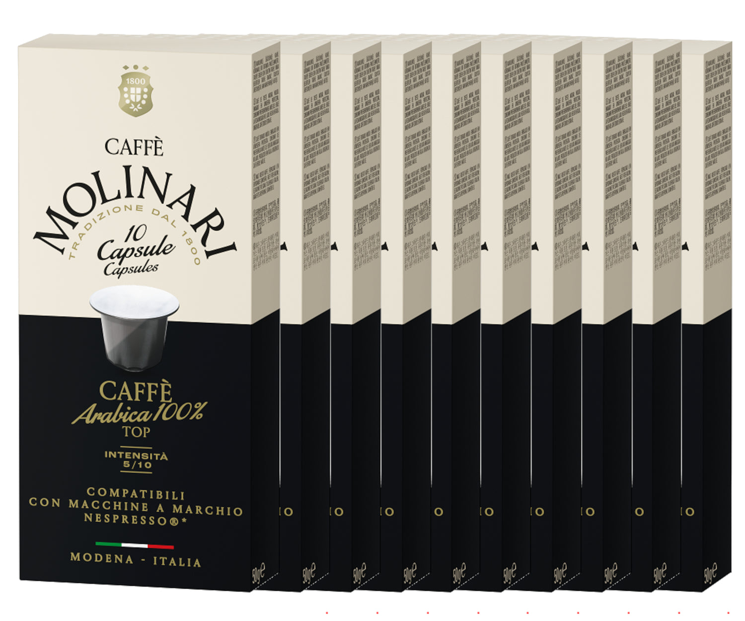 10 капсул Molinari CAFFE DOLCE, совместимых с Nespresso