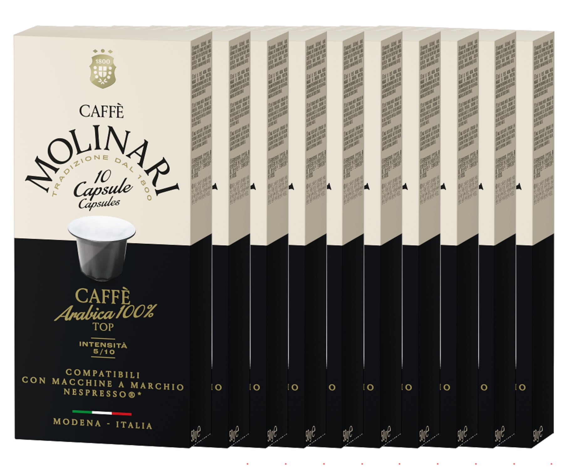 10 капсул Molinari CAFFE DOLCE, совместимых с Nespresso