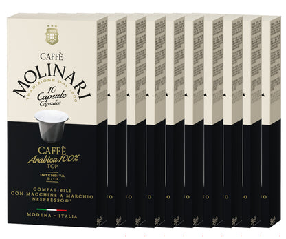 10 капсул Molinari CAFFE DOLCE, совместимых с Nespresso