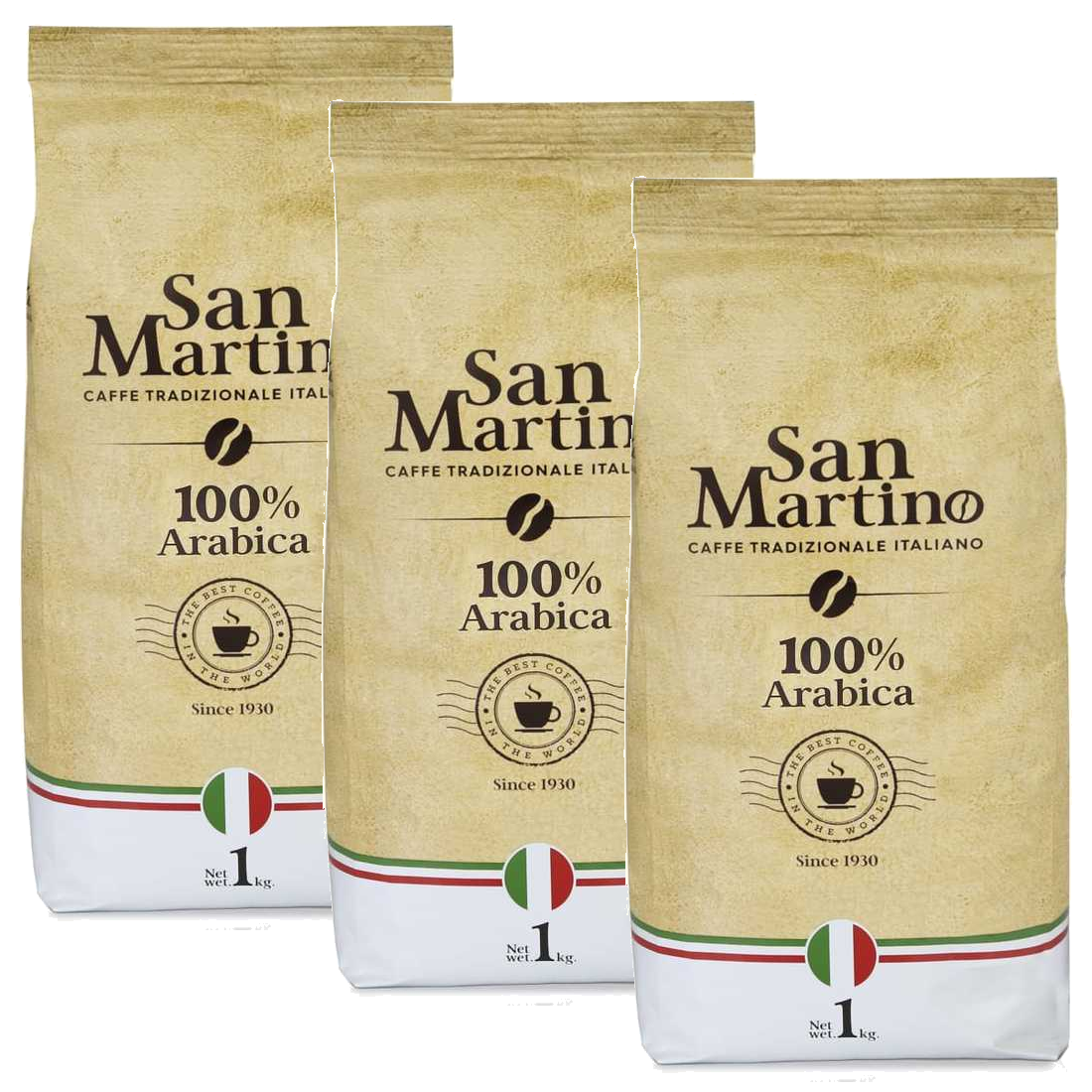 3 ק"ג פולי קפה ערביקה סאן מרטינו 100% ערביקה San Martino