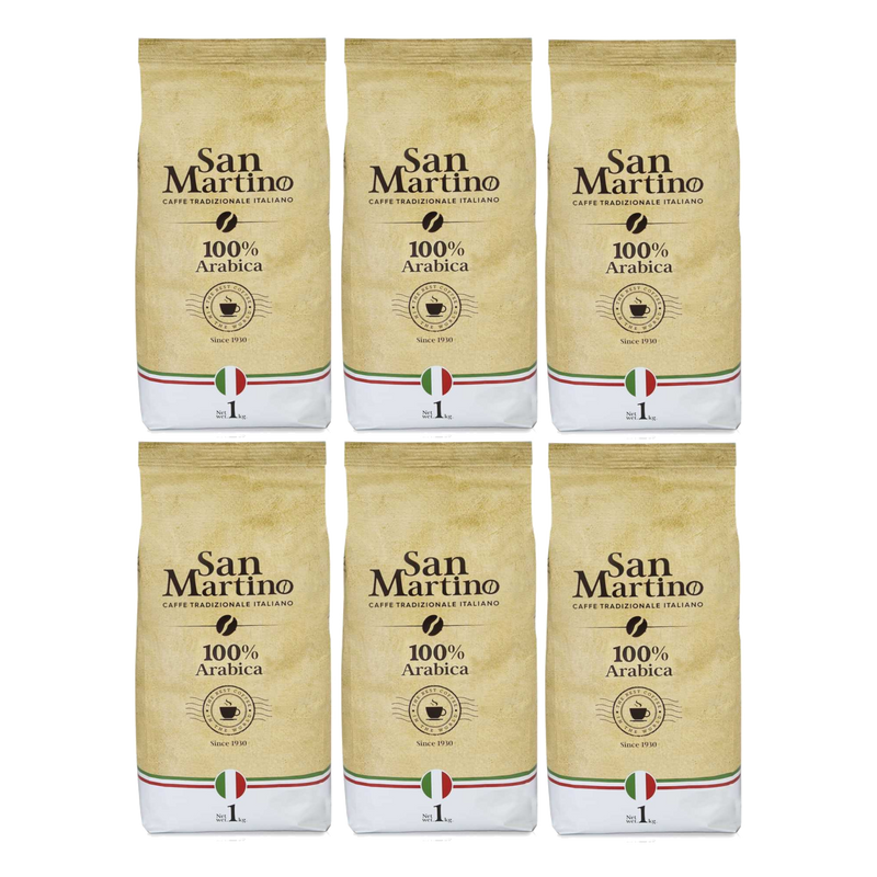 6 ק"ג פולי קפה ערביקה סאן מרטינו 100% ערביקה San Martino