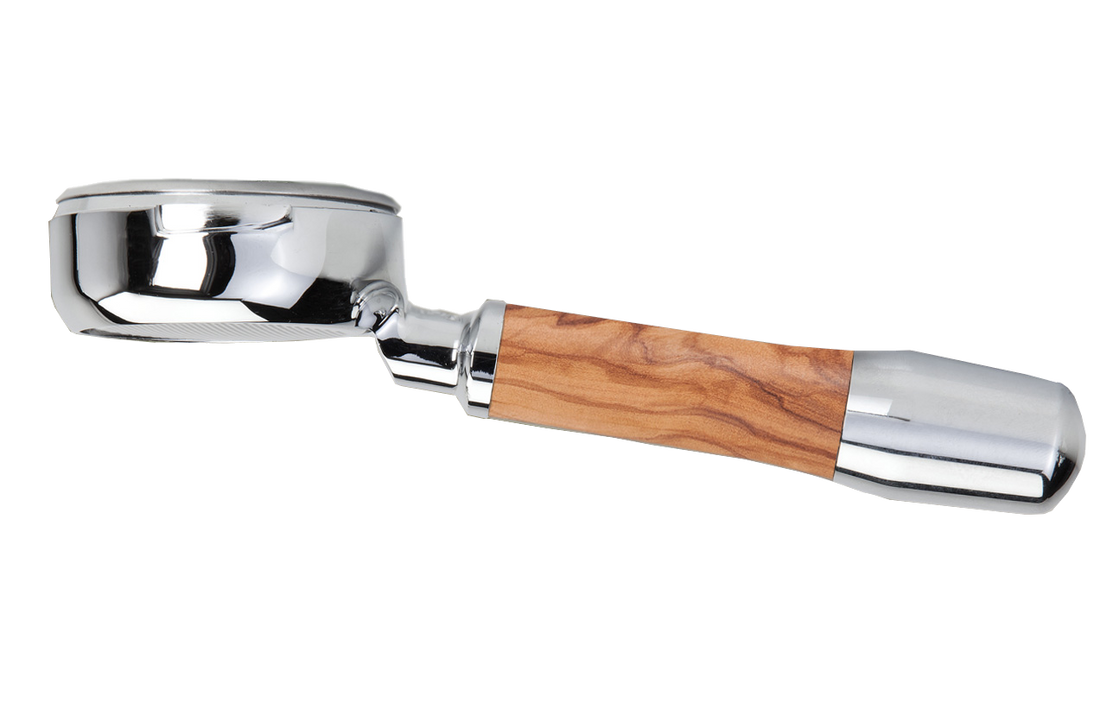 ידית חליטה חתוכה מעץ  ECM Stainless Steel Wood Portafilter Bottomless