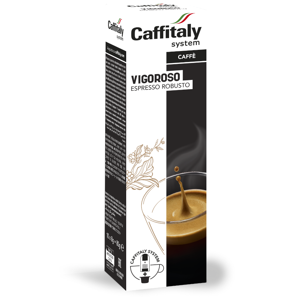 10 קפסולות ויגורוסו תואם קפיטלי Caffitaly CAFFÈ