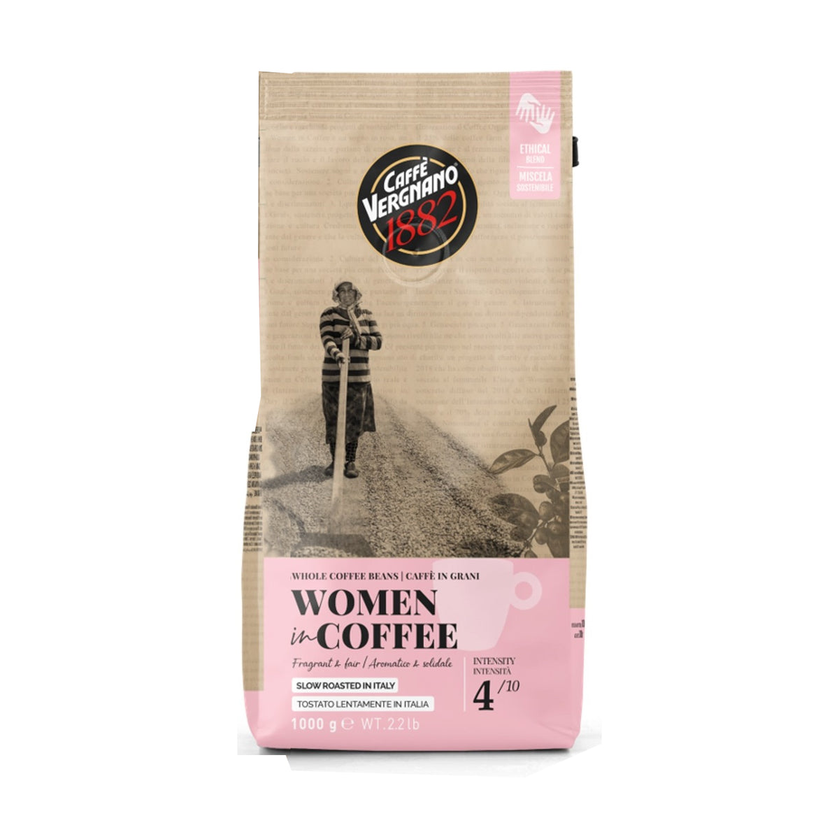 1 ק"ג פולי קפה ורניאנו נשים בקפה  Vergnano 1882 Women in Coffee