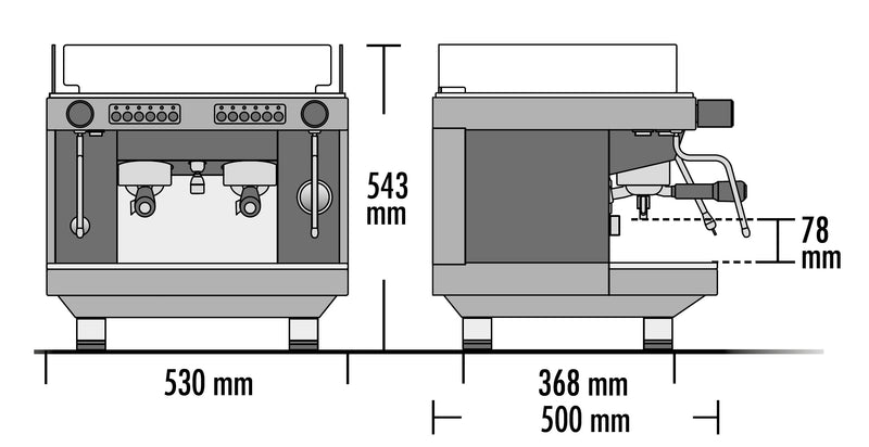 מכונת אספרסו תעשייתית שני ראשים - SanRemo Zoe Compact