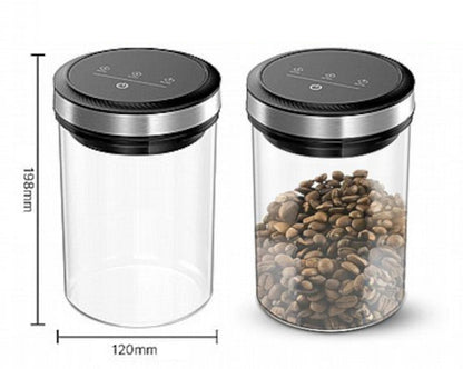 מיכל ואקום חשמלי מזכוכית לאיחסון קפה כרומקס 1.6 ליטר