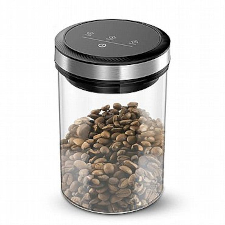 מיכל ואקום חשמלי מזכוכית לאיחסון קפה כרומקס 1.6 ליטר