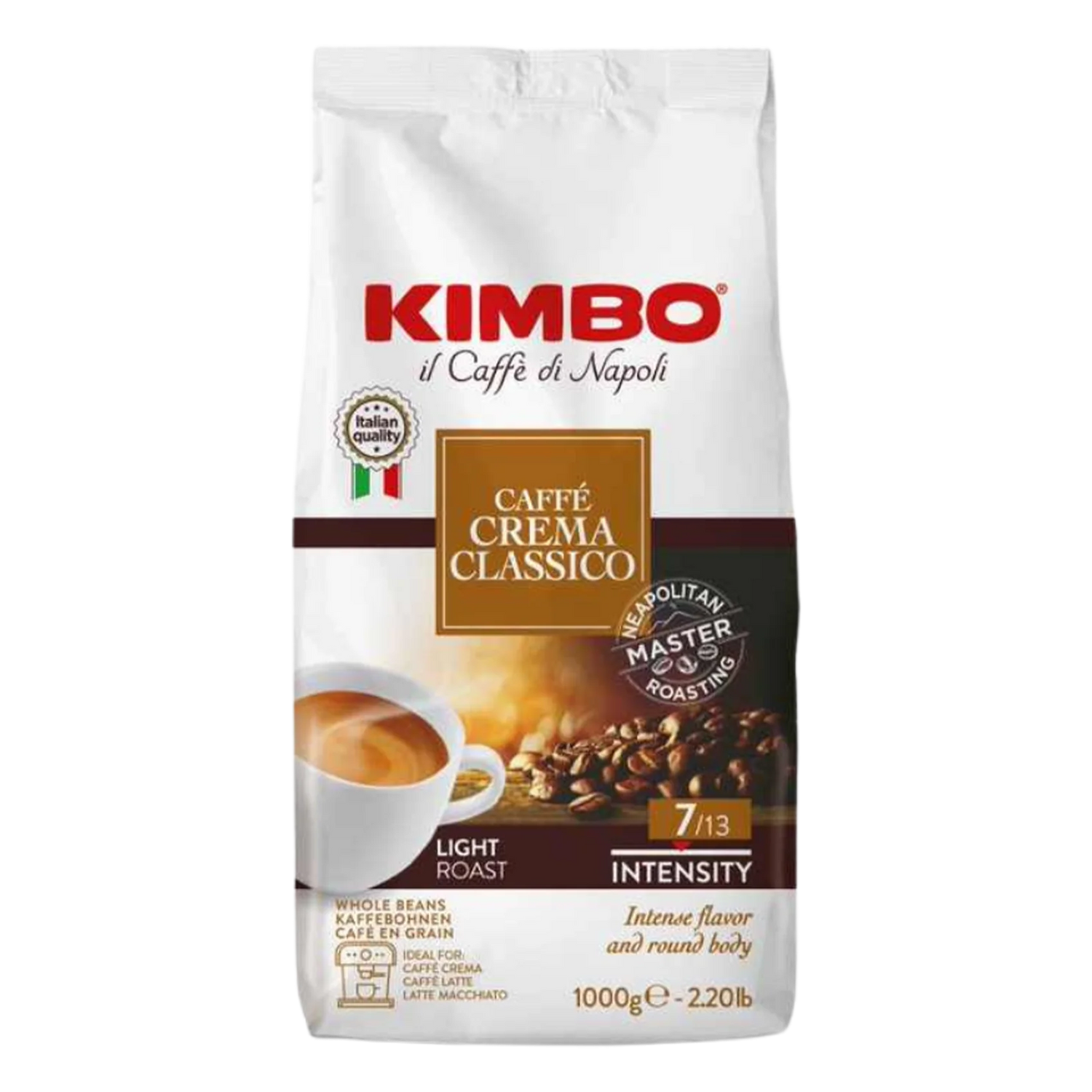 1 ק&quot;ג פולי קפה קימבו קרמה קלסיקו Kimbo Espresso Crema Classico