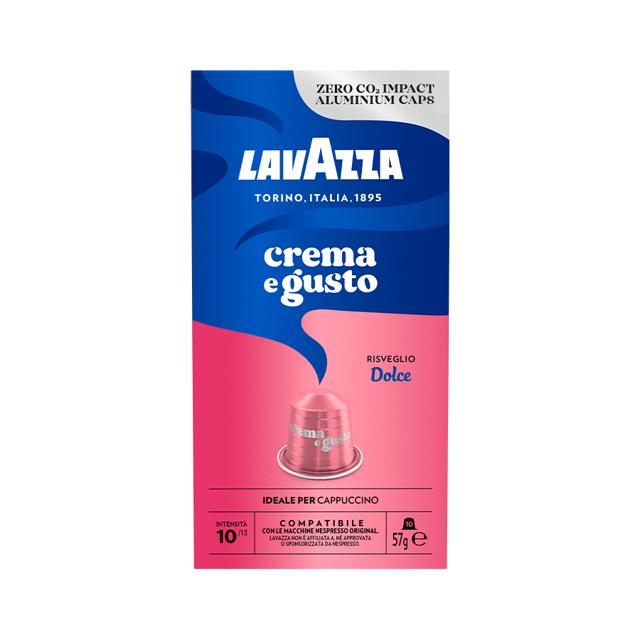 10 קפסולות Lavazza Crema e Gusto Dolce תואמות נספרסו