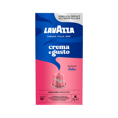 10 קפסולות Lavazza Crema e Gusto Dolce תואמות נספרסו