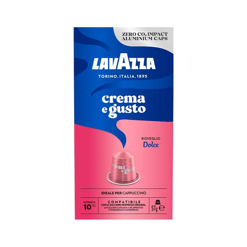 10 קפסולות Lavazza Crema e Gusto Dolce תואמות נספרסו