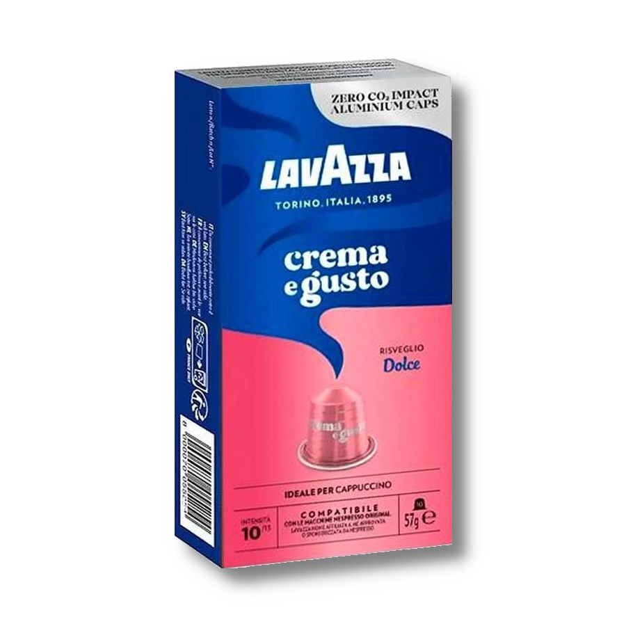 10 קפסולות Lavazza Crema e Gusto Dolce תואמות נספרסו