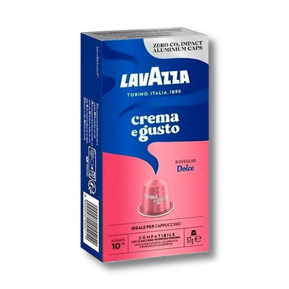 10 קפסולות Lavazza Crema e Gusto Dolce תואמות נספרסו