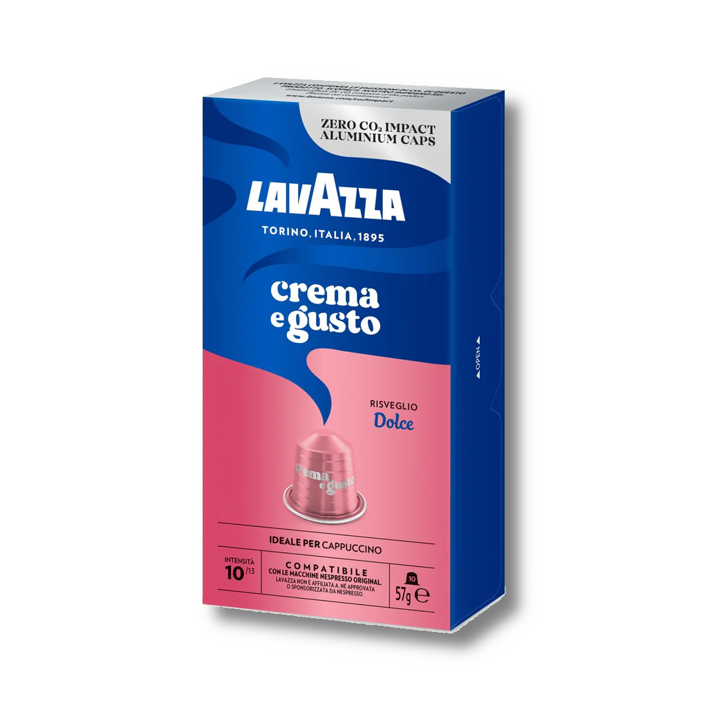 10 קפסולות Lavazza Crema e Gusto Dolce תואמות נספרסו