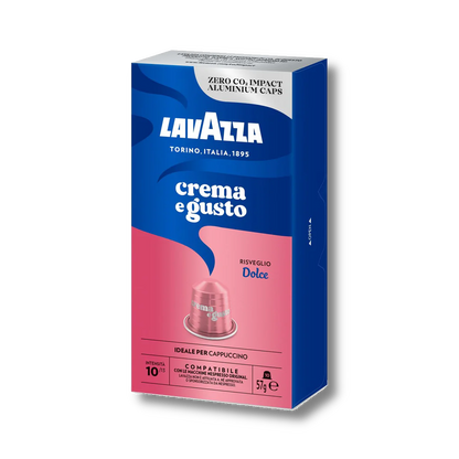 10 קפסולות Lavazza Crema e Gusto Dolce תואמות נספרסו