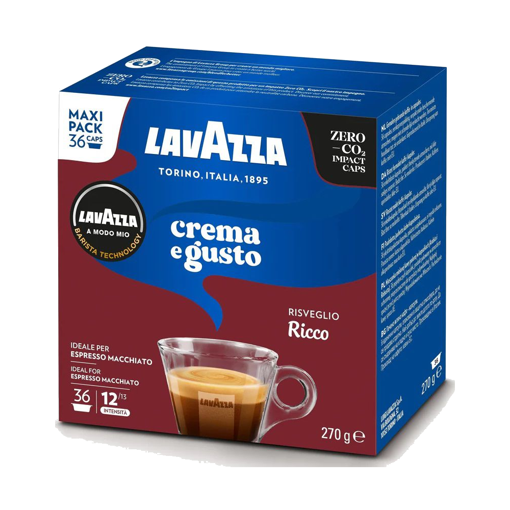 36 קפסולות Crema E Gusto Ricco של Lavazza Amodo-Mio מקוריות