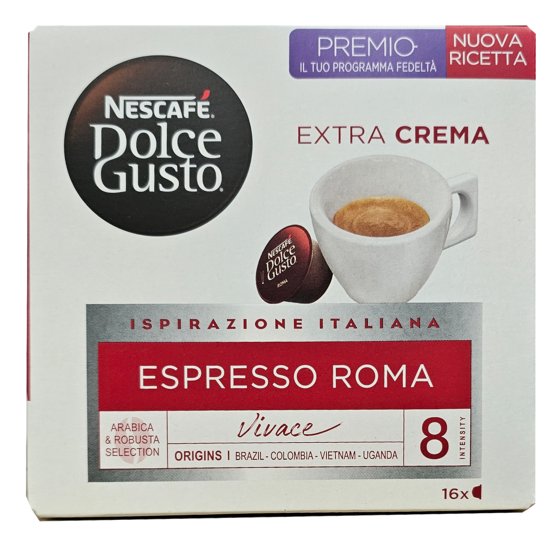 16 קפסולות אספרסו רומא של Nescafe דולצ&