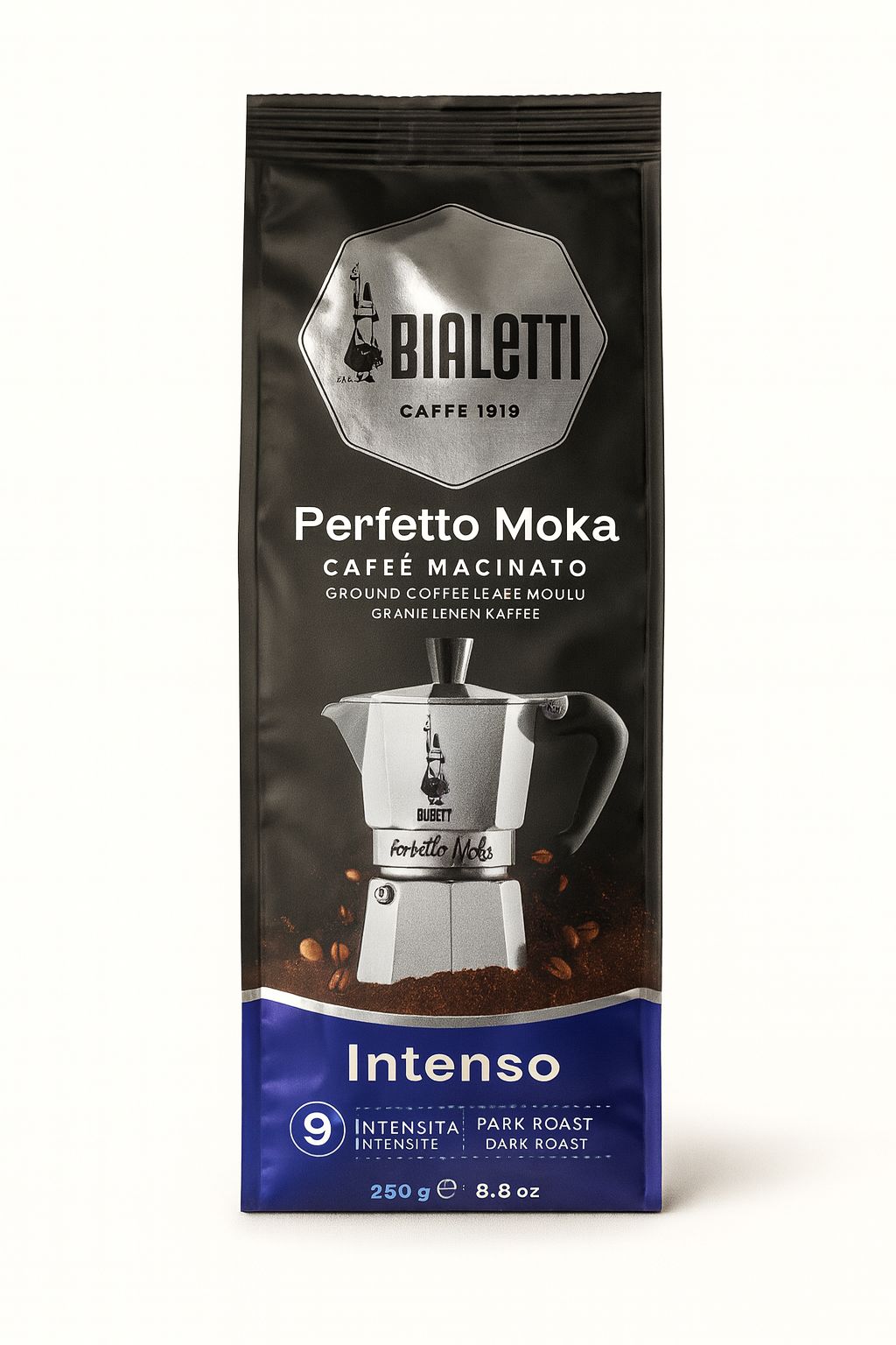 250 גרם קפה ביאלטי טחון למקינטה  - Bialetti Perfetto Moka intenso