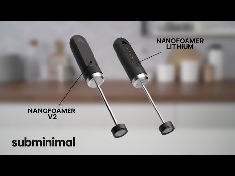 מקציף החלב (יש גם צבע לבן) NanoFoamer Lithium עם סוללות נטענות