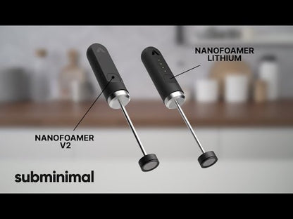 מקציף החלב (יש גם צבע לבן) NanoFoamer Lithium עם סוללות נטענות