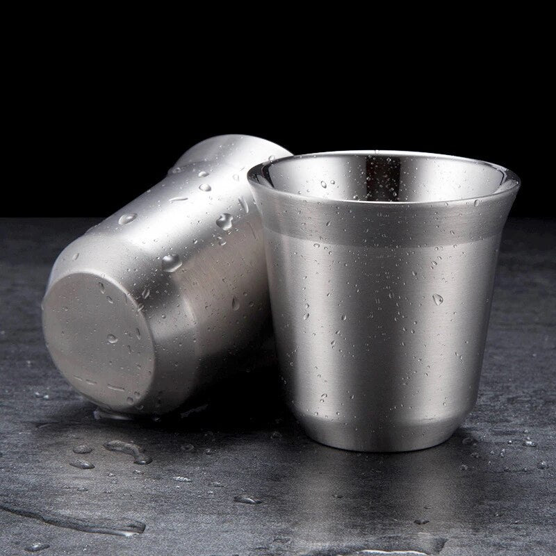 ספל אספרסו 80 מ"ל נירוסטה דופן כפולה