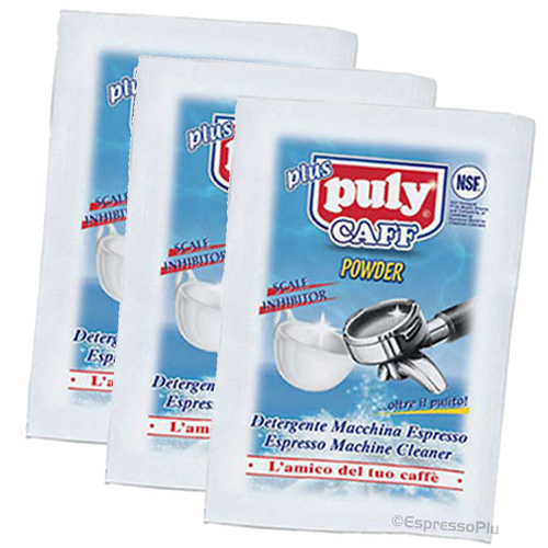 3 שקיות אבקה לניקוי שומנים במכונת האספרסו של Puly