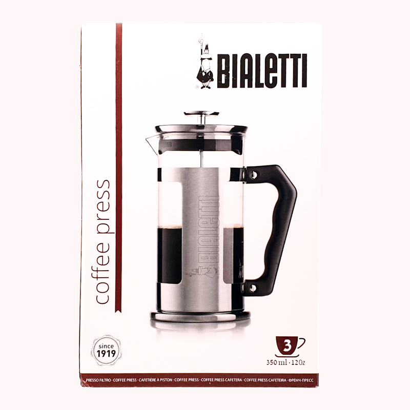 פלנג'ר 3 כוסות זכוכית ונירוסטה של ביאלטי Bialetti Coffee Press 3 Cups