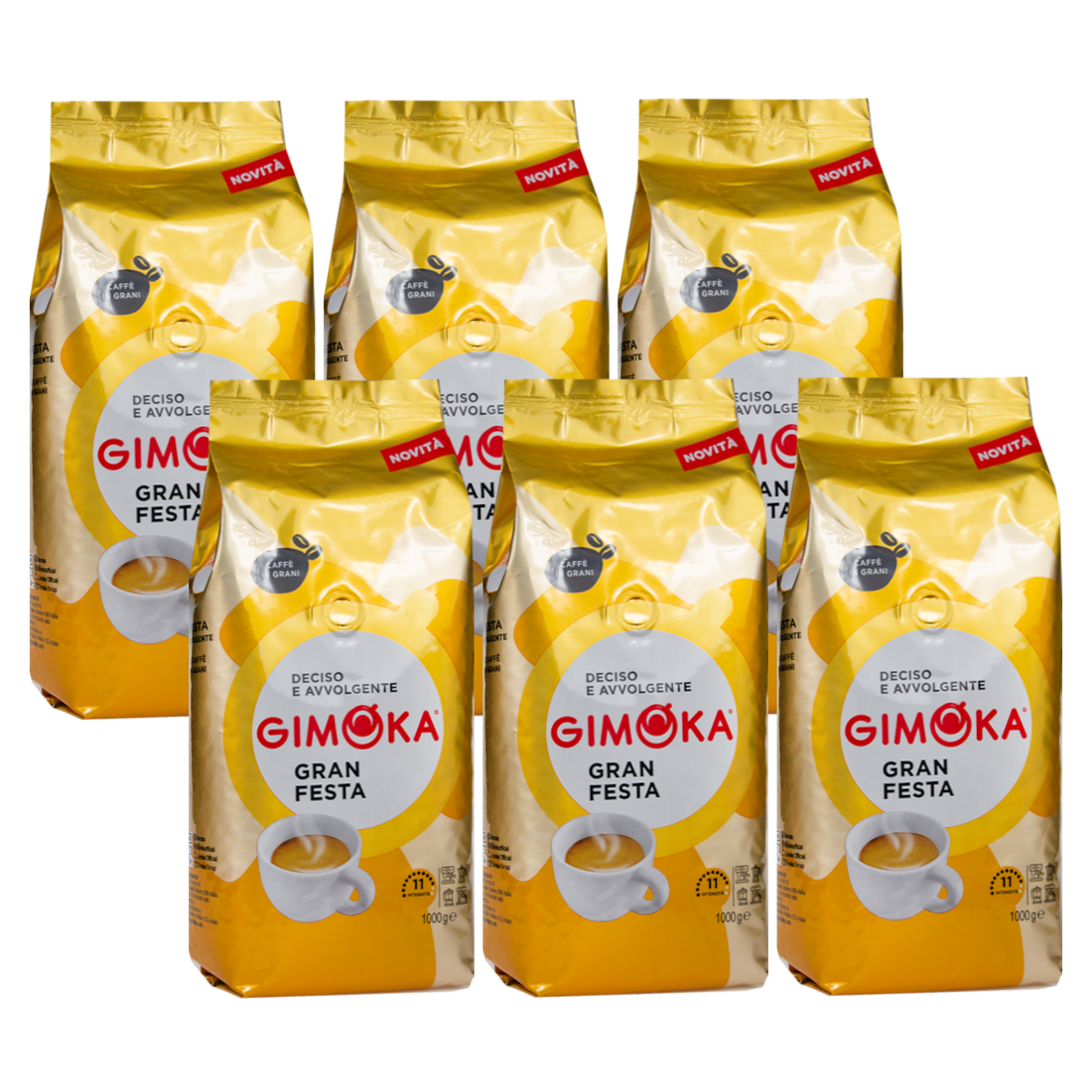 6 ק"ג פולי קפה Gimoka Gran Festa