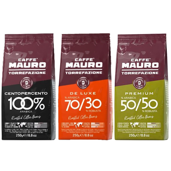 3 שקיות של 250 גרם פולי קפה מאורו מיקס Mauro Mix