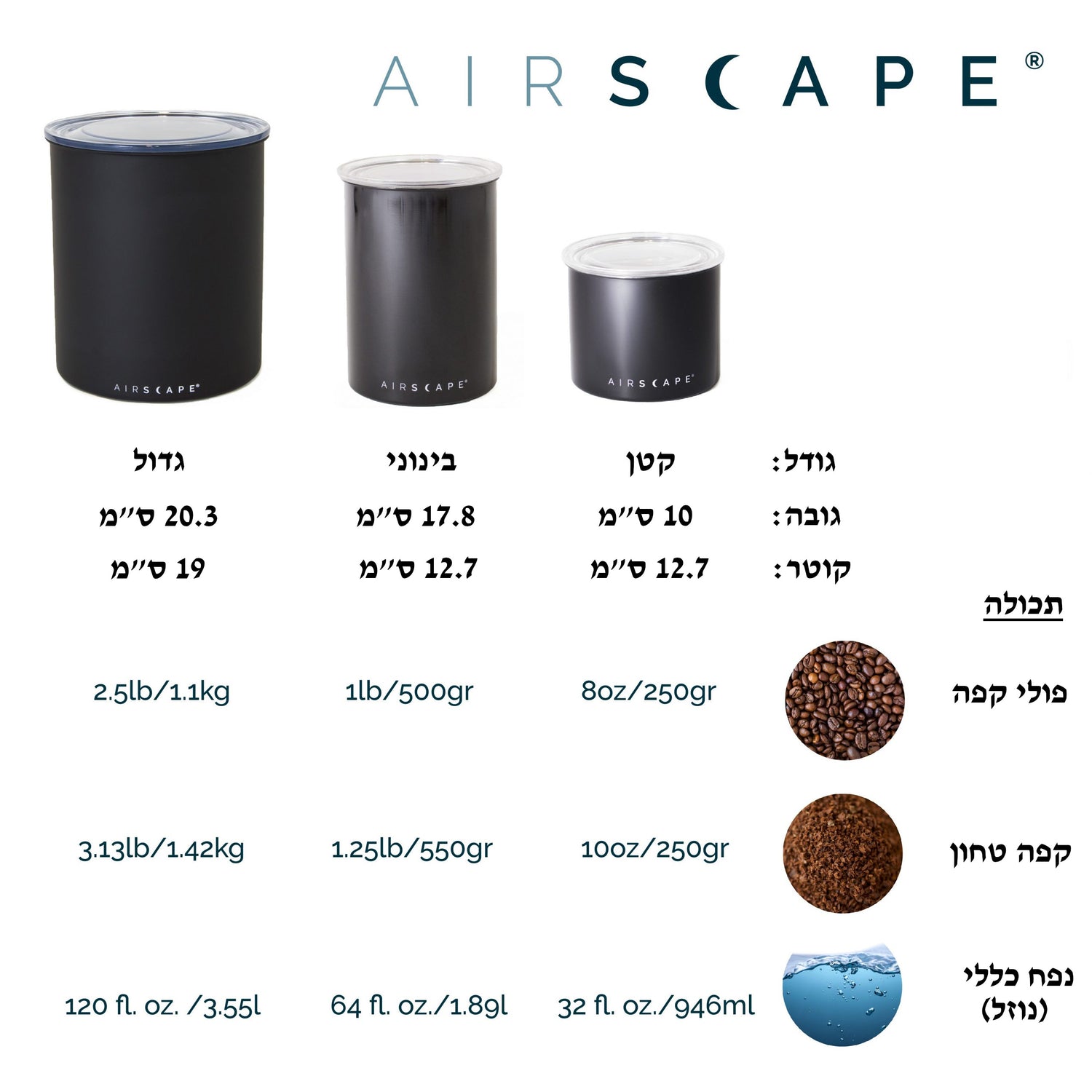 קופסת איחסון אירסקייפ 250 גרם - AirScape Small