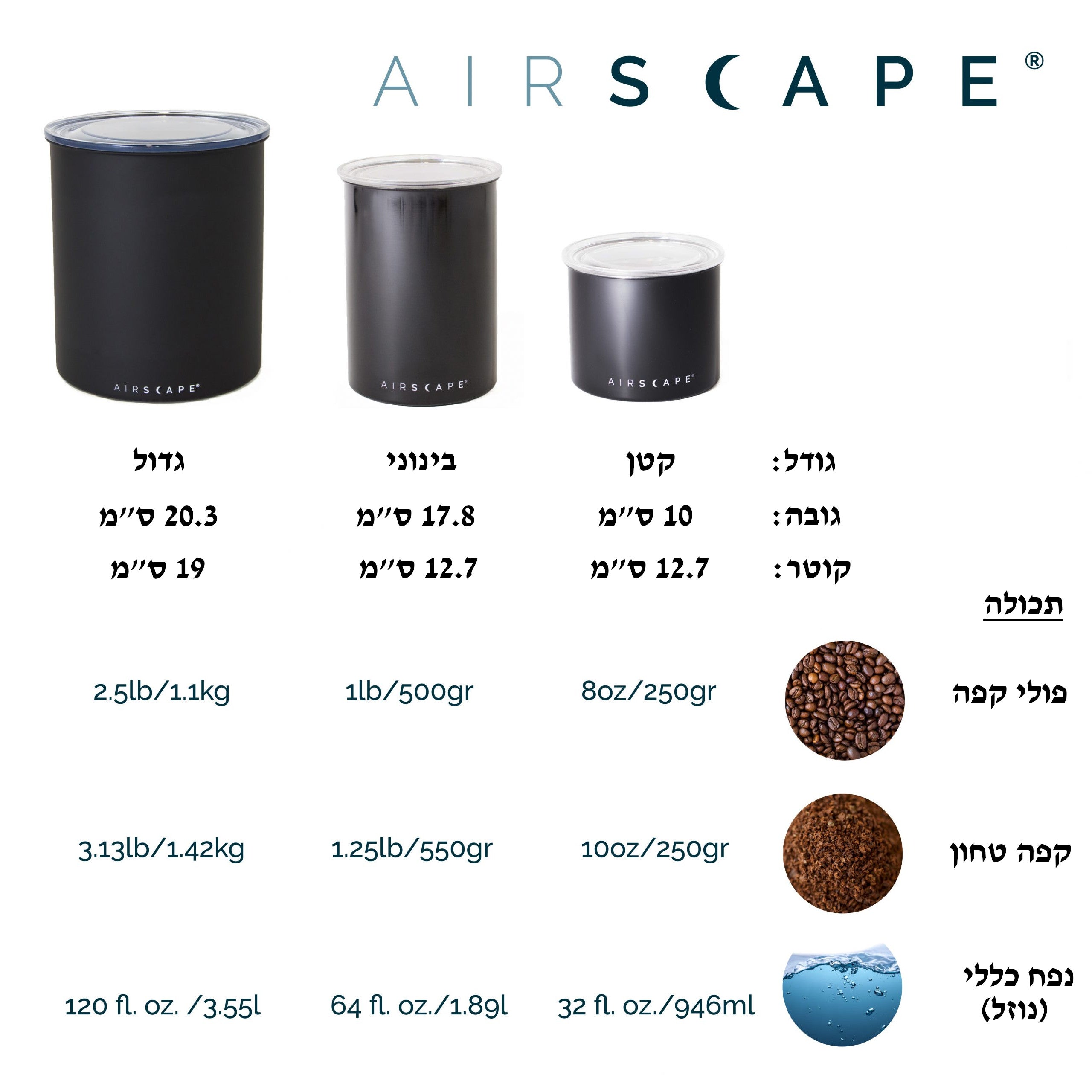 קופסת איחסון אירסקייפ 250 גרם - AirScape Small